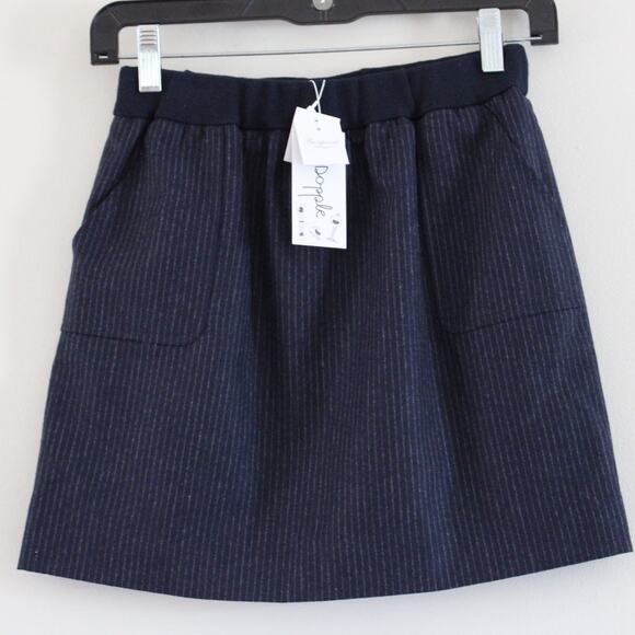 Bonpoint Other - NWT Bonpoint Girls Java Pull On Navy Pinstripe Wool Blend Mini Skirt 12